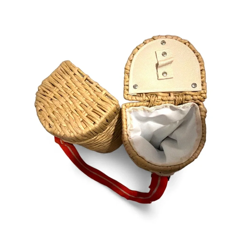 Hearth & Hand with Magnolia • Woven Bottle Carrier Wine Basket Beach Picnic Set - Picture 4 of 4